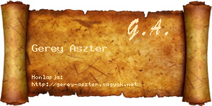 Gerey Aszter névjegykártya